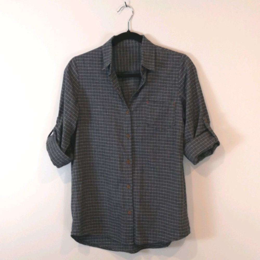 Grid Patterned Button Down Shirt - Picture 4 of 8